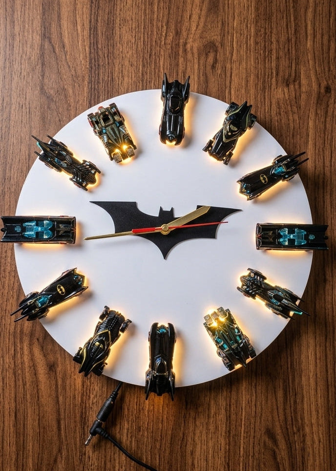 .Batman Diecast LED Wall Clock | 13-Inch Premium Collector Wall Décor | IndiaWheelz
