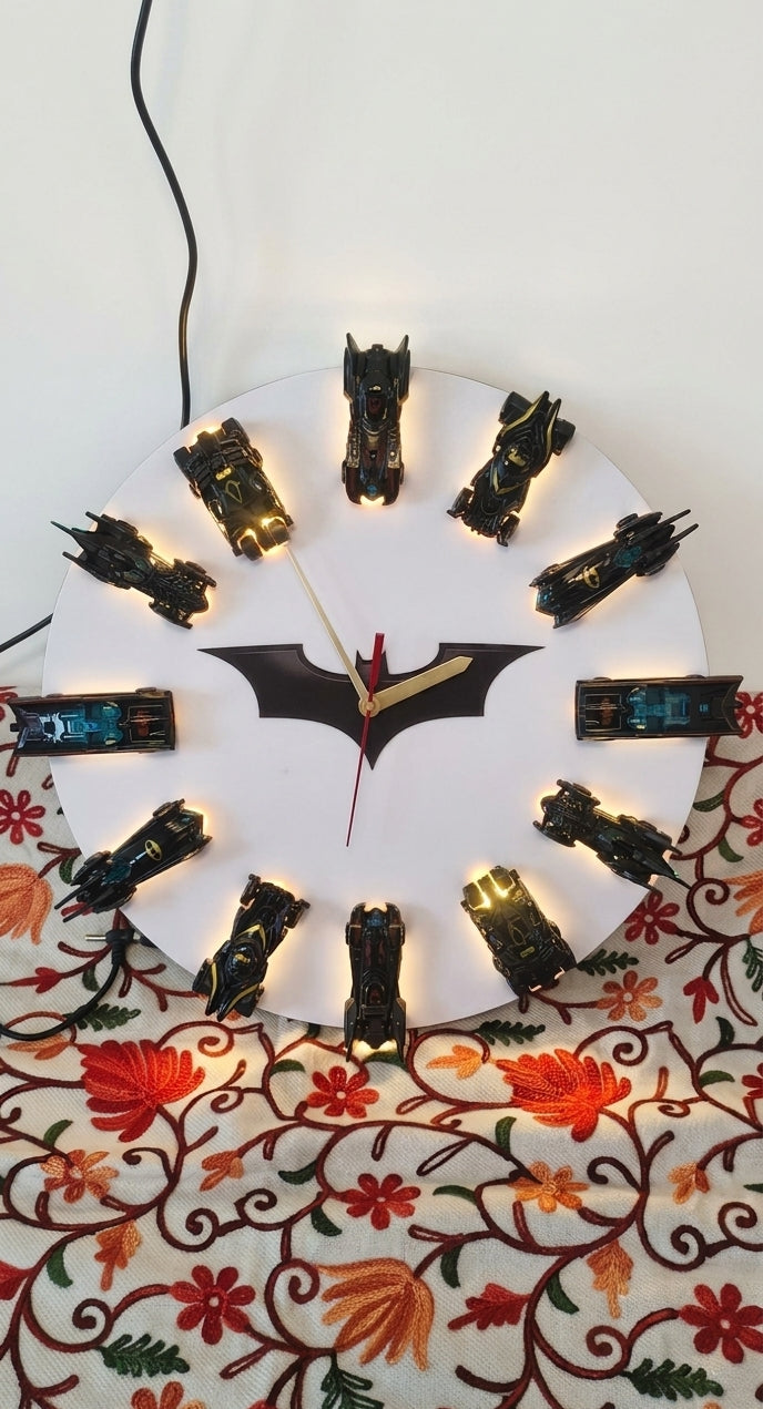 .Batman Diecast LED Wall Clock | 13-Inch Premium Collector Wall Décor | IndiaWheelz