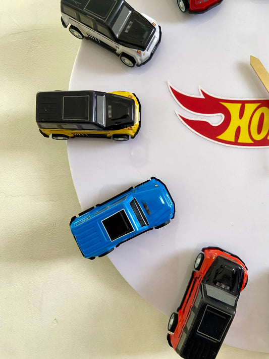.Hot Wheels SUV & Luxury Car Wall Clock 13 Inch | 12 Die-Cast Cars | Car Lover Wall Decor