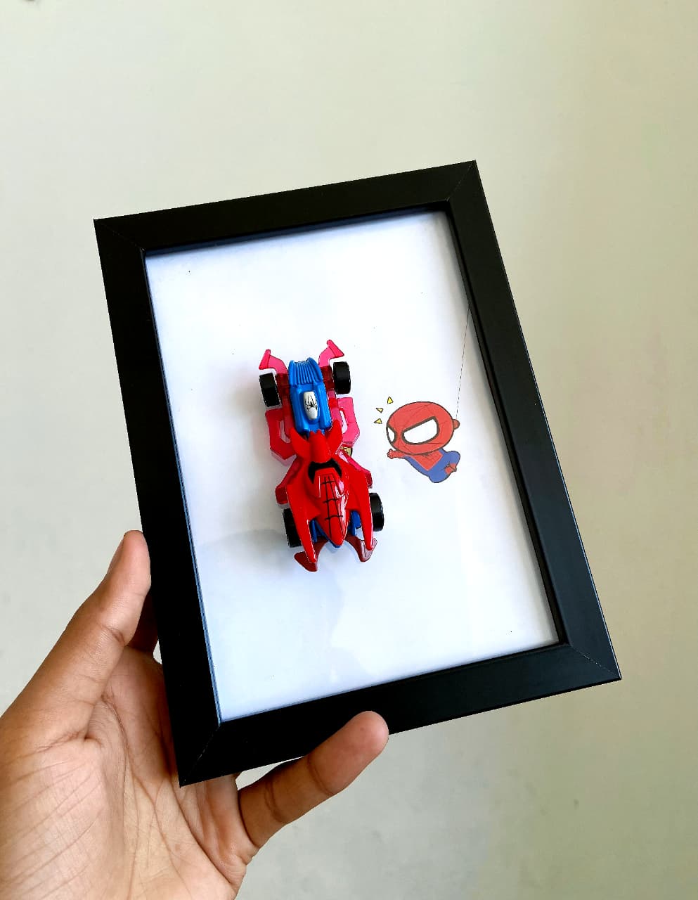 Spider-Man 3D Diecast Car Display Frame | Marvel Collectible Wall Decor | IndiaWheelz