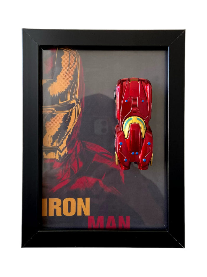 Iron Man 3D Diecast Car Display Frame | Marvel Collectible Wall Decor | IndiaWheelz