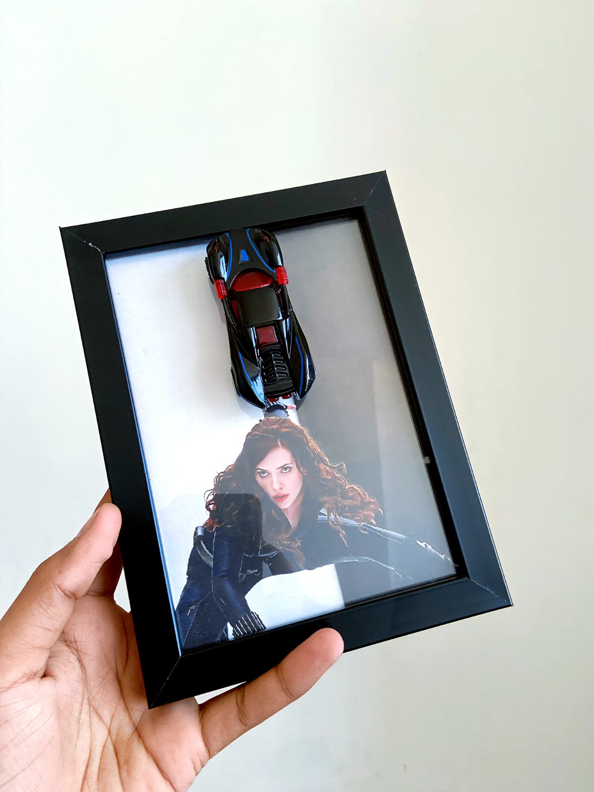 Black Widow 3D Diecast Car Display Frame | Marvel Collectible Wall Decor | IndiaWheelz