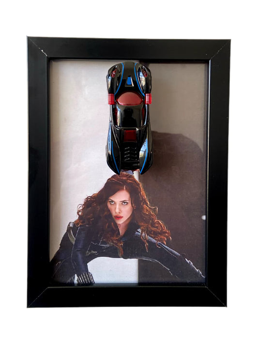 Black Widow 3D Diecast Car Display Frame | Marvel Collectible Wall Decor | IndiaWheelz