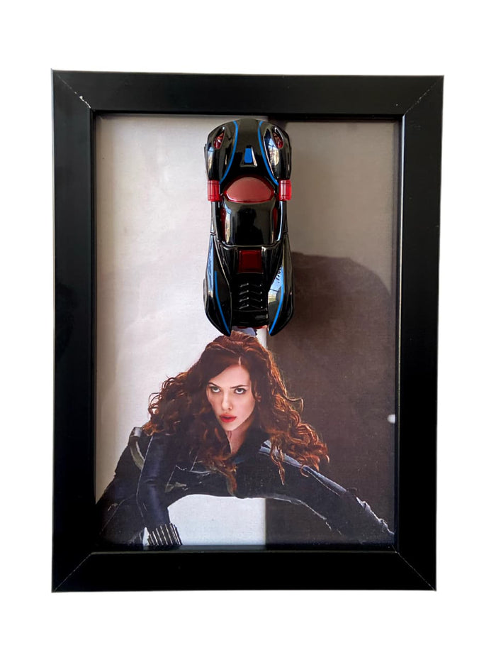 Black Widow 3D Diecast Car Display Frame | Marvel Collectible Wall Decor | IndiaWheelz