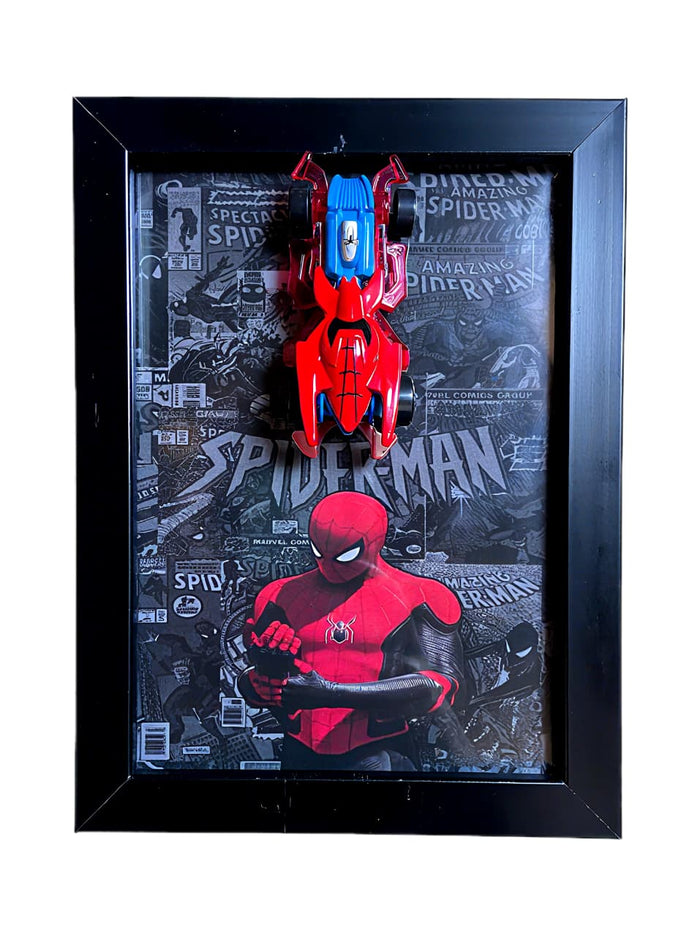Spider-Man 3D Diecast Car Display Frame | Marvel Collectible Wall Decor | IndiaWheelz