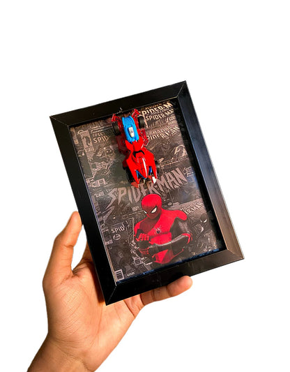 Spider-Man 3D Diecast Car Display Frame | Marvel Collectible Wall Decor | IndiaWheelz